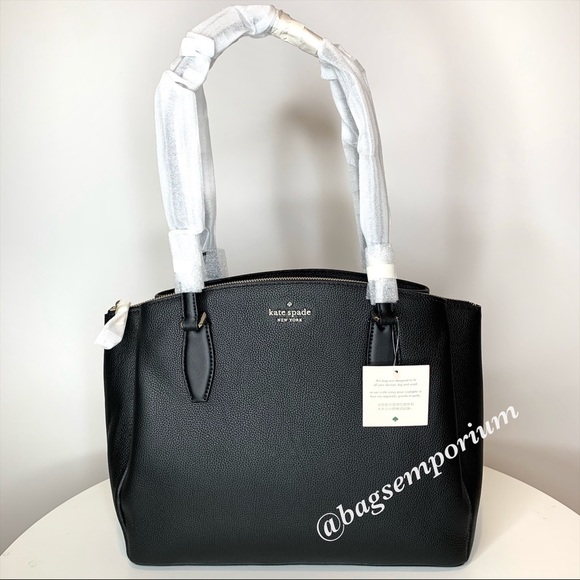 Kate Spade Large Leather Black Monet Tote Bag - Picture 2 of 15